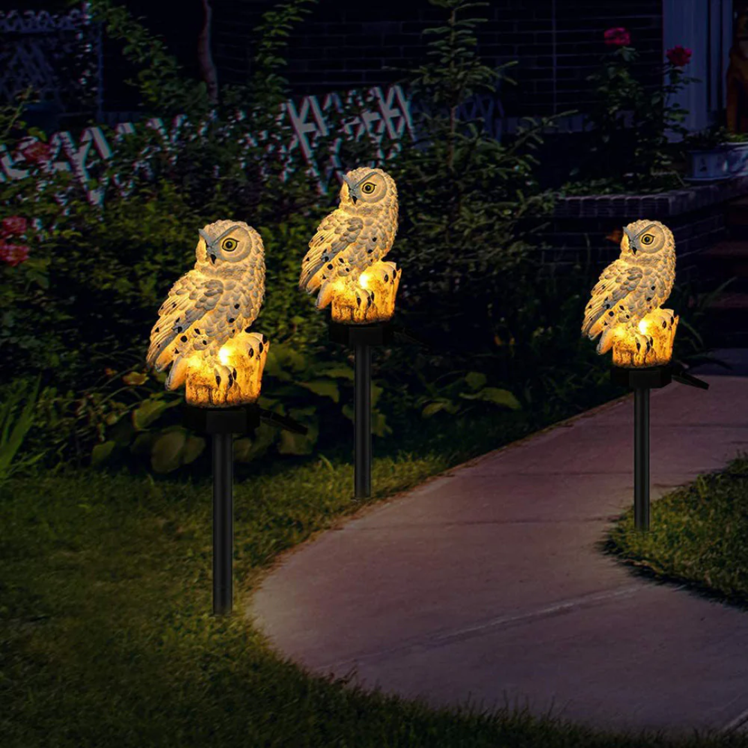 Solar Eulenlampe – Niedliche LED Außenbeleuchtung für Garten & Terrasse