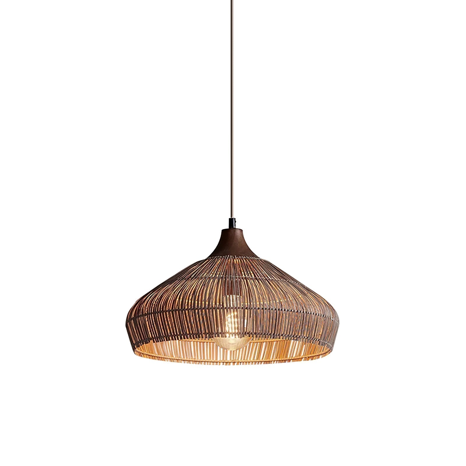 Boho Hängelampe Naturmaterial – Pendelleuchte Rattan & Bambus