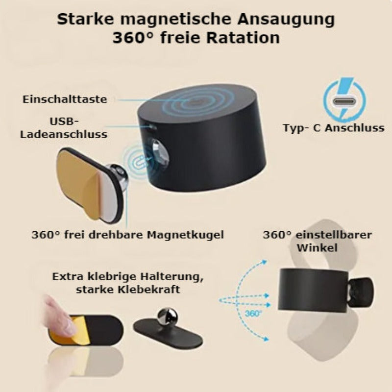 Emilia | Kabellose 360-Grad-Wandleuchte