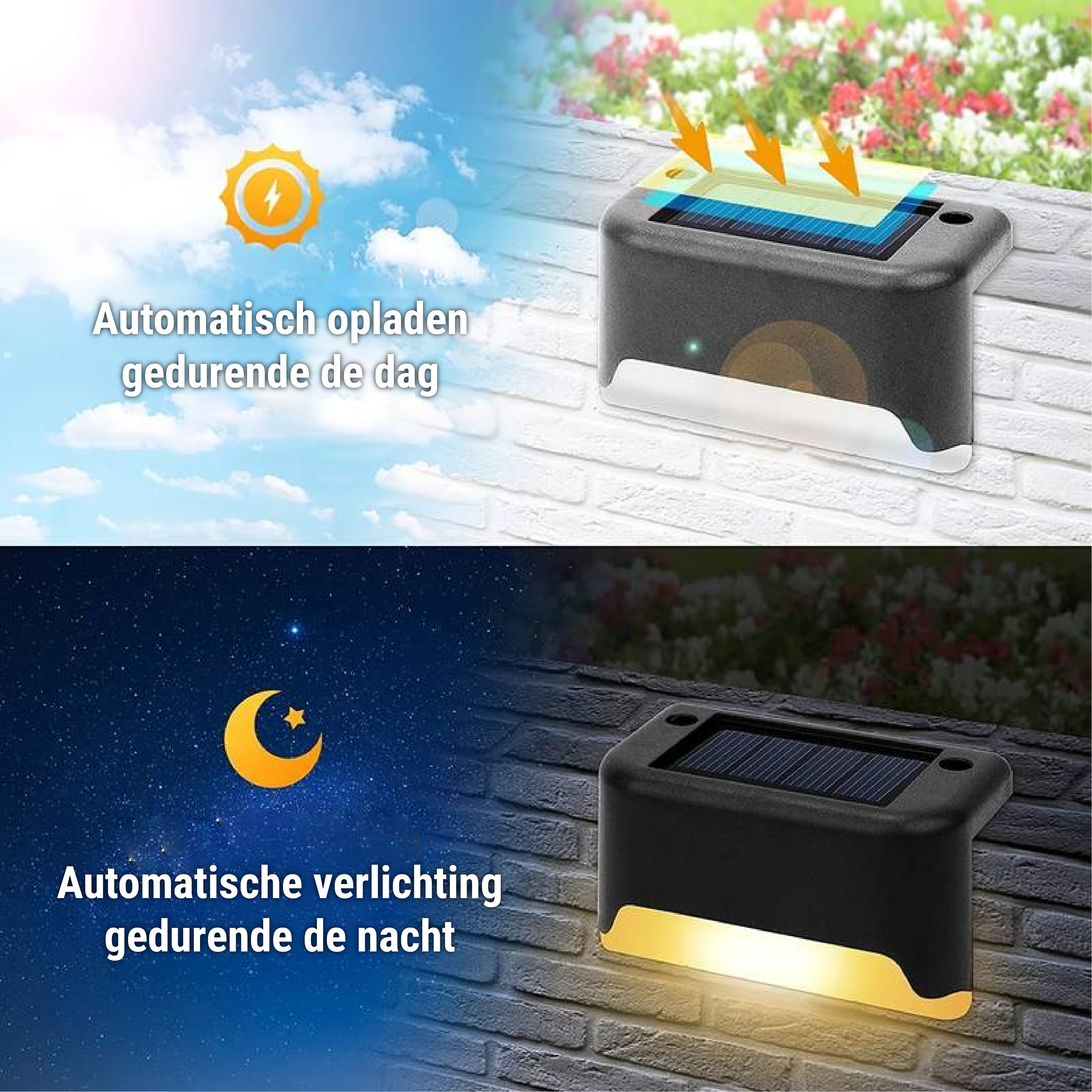 Kabellose Solar-Außenleuchte LED – IP65, energiesparend