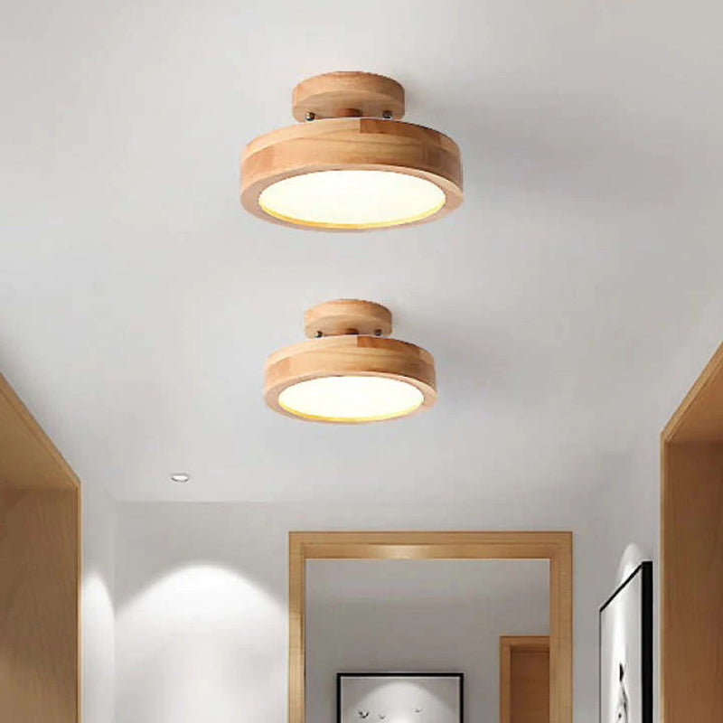 LumenWood: Moderne LED-Deckenleuchte mit natürlichem Holzrahmen