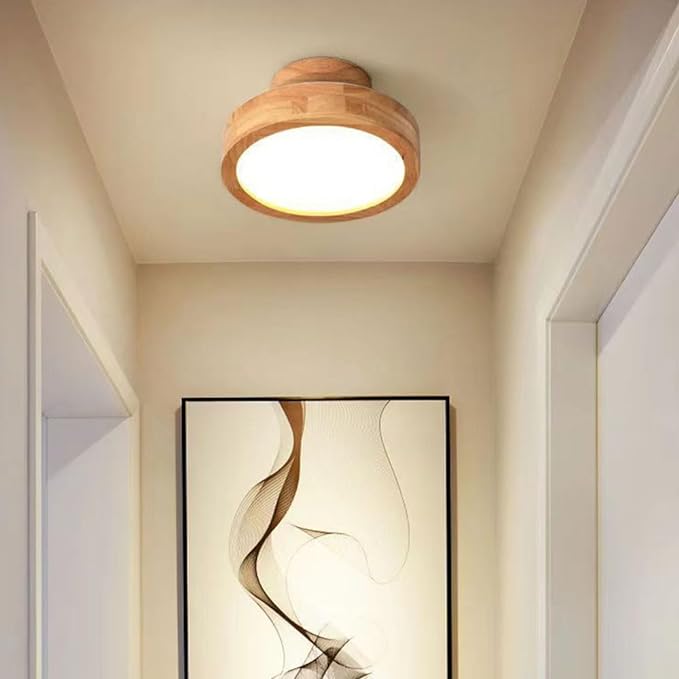 LumenWood: Moderne LED-Deckenleuchte mit natürlichem Holzrahmen
