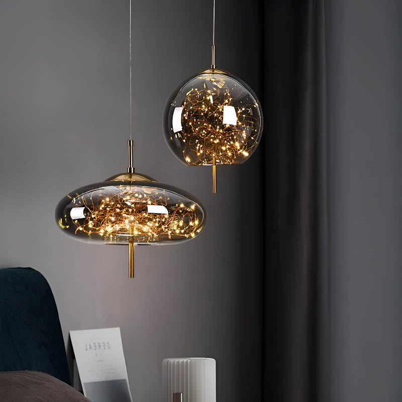Pendelleuchte Rauchglas modern – LED Hängelampe in Rauchbraun