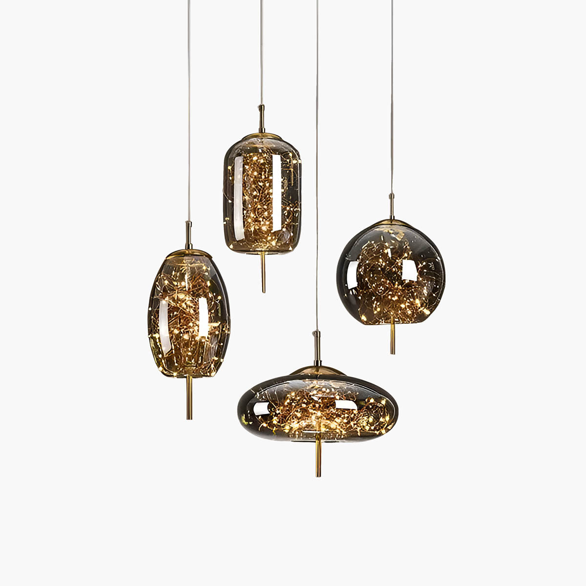 Pendelleuchte Rauchglas modern – LED Hängelampe in Rauchbraun