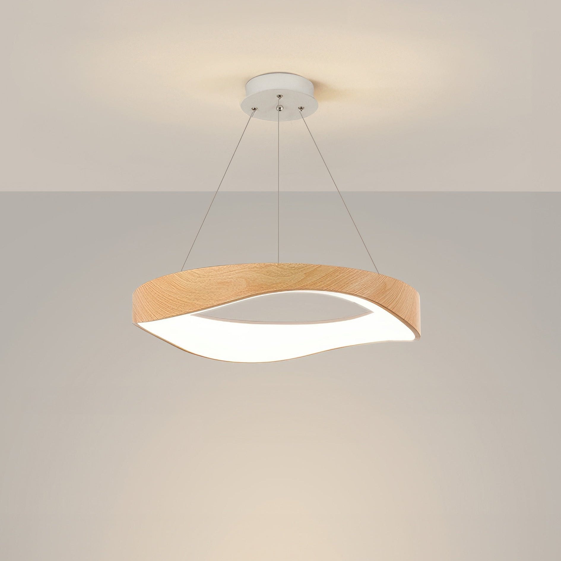 Runde LED Pendelleuchte höhenverstellbar – moderne Hängelampe in Wellenform