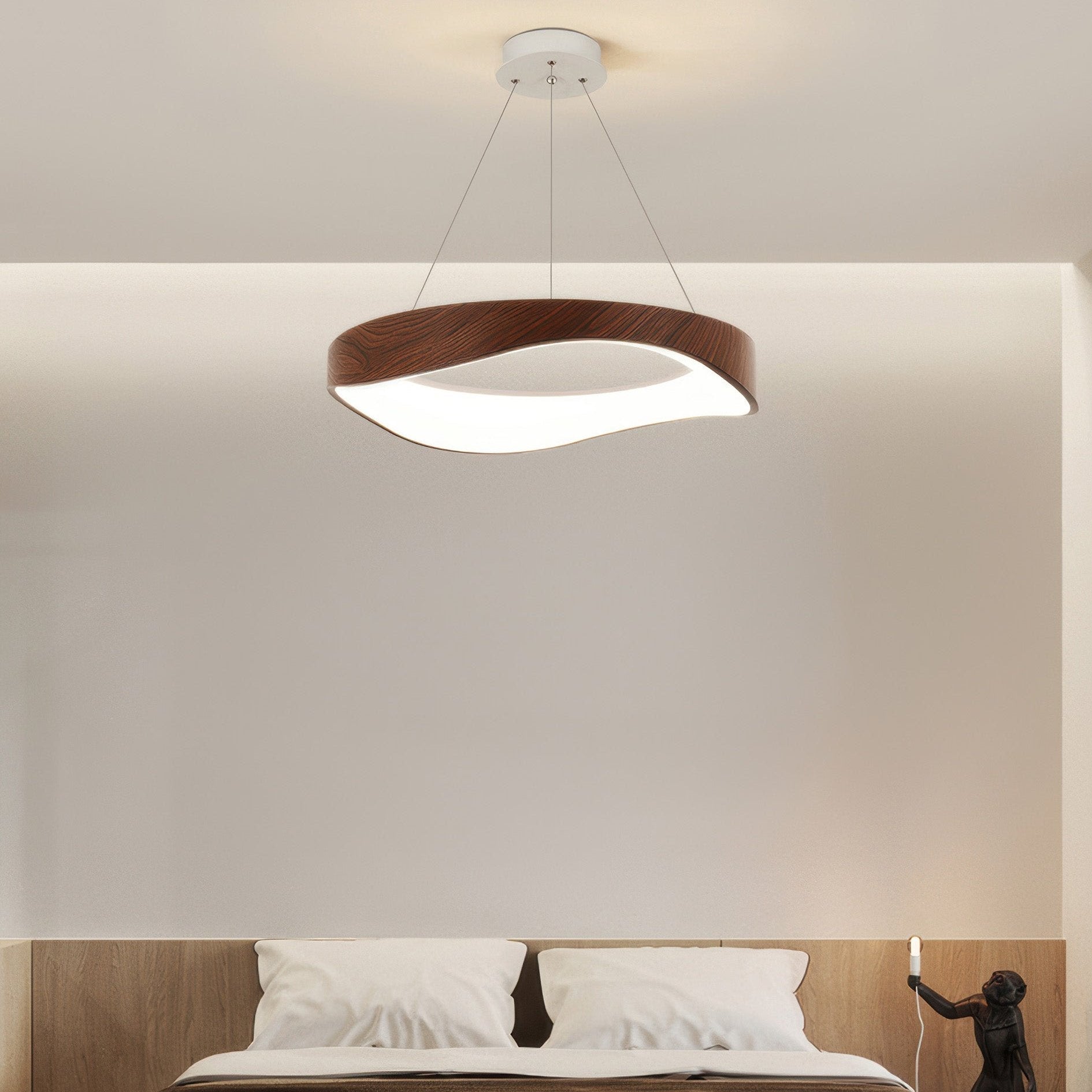 Runde LED Pendelleuchte höhenverstellbar – moderne Hängelampe in Wellenform