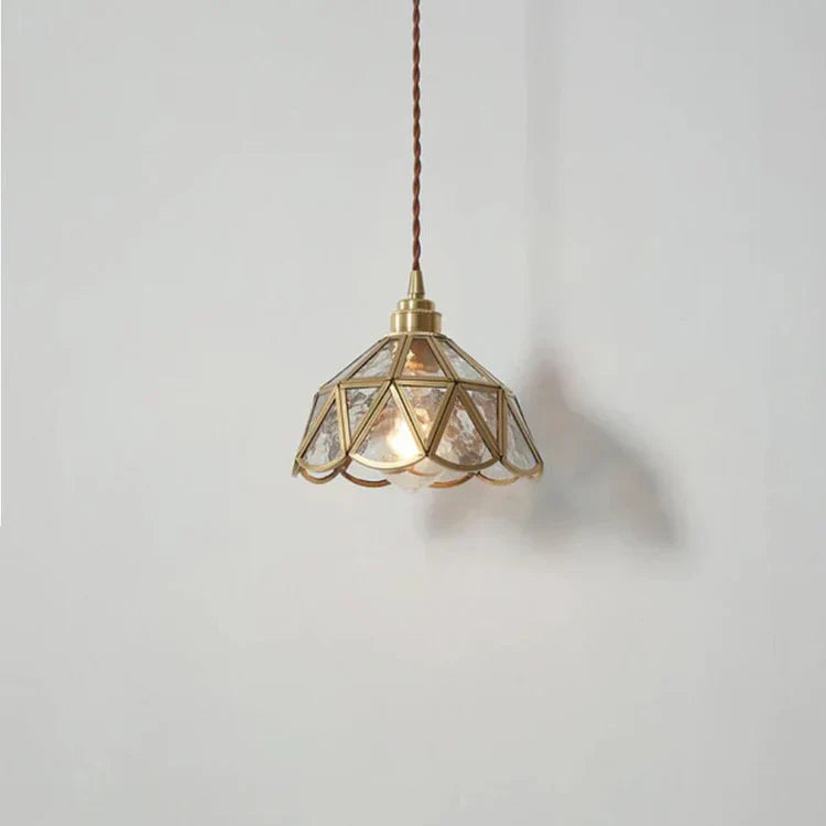 Vintage Pendelleuchte Glas – Retro Hängelampe mit Stoffkabel