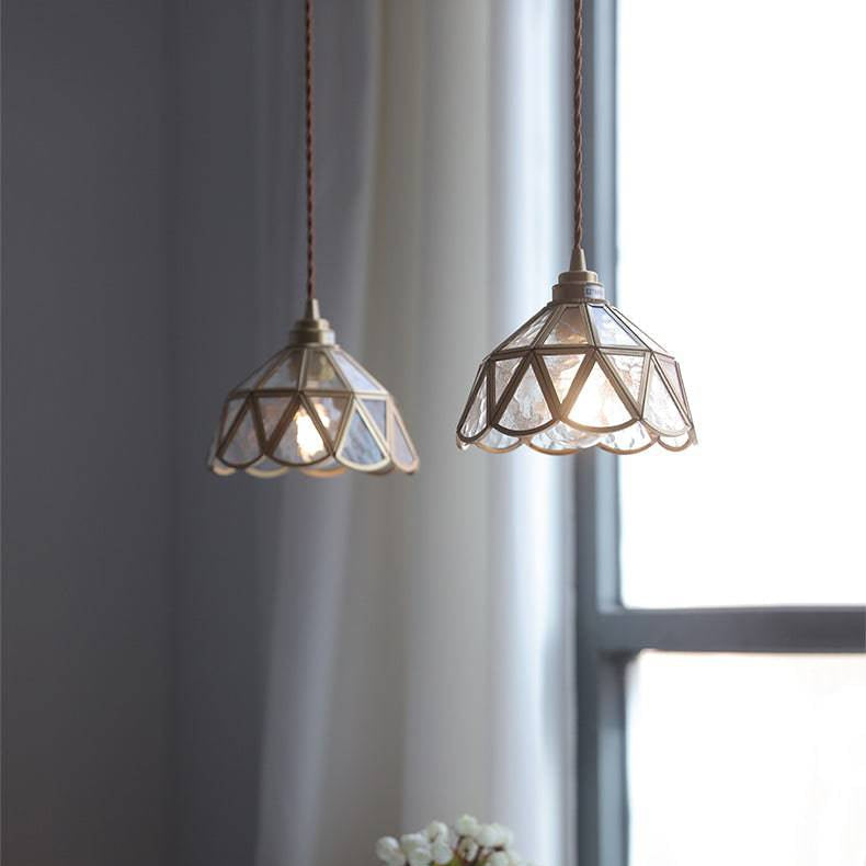 Vintage Pendelleuchte Glas – Retro Hängelampe mit Stoffkabel