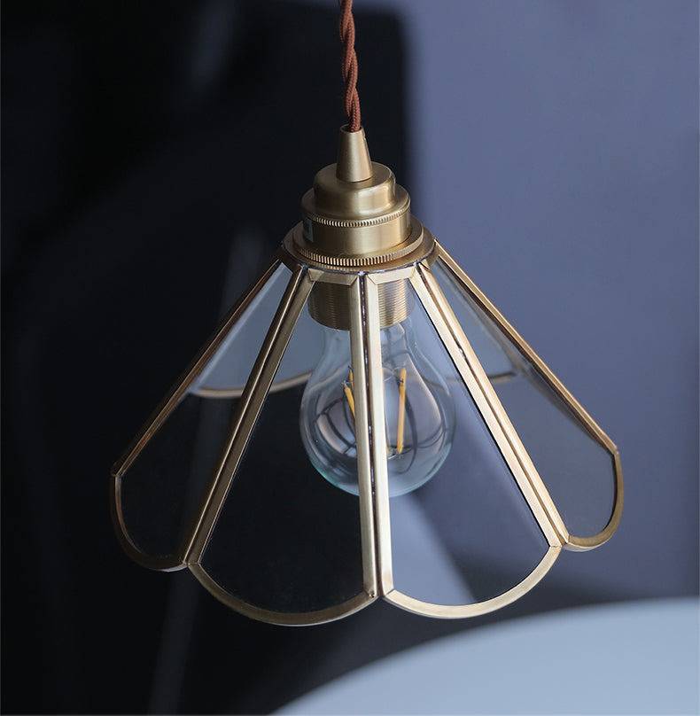 Vintage Pendelleuchte Glas – Retro Hängelampe mit Stoffkabel