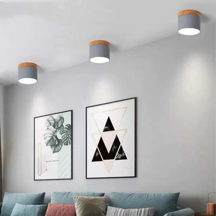 ZentroLicht: Minimalistische LED-Deckenleuchte im Zylinder-Design