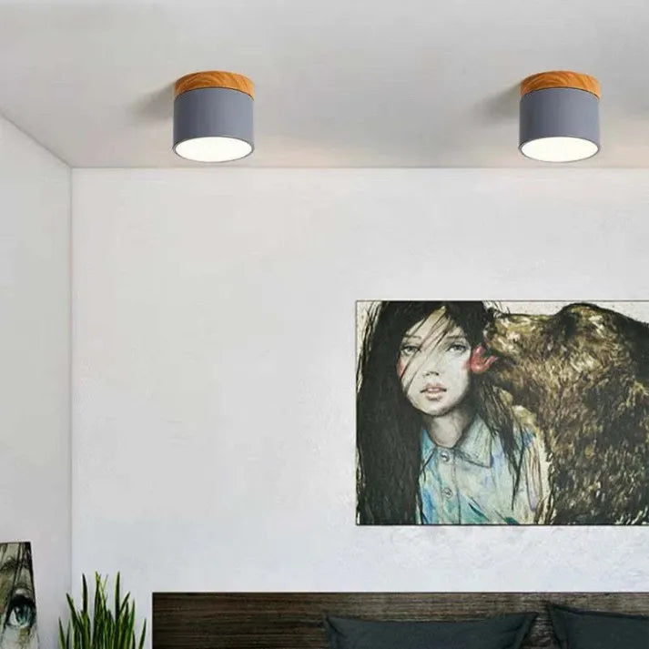 ZentroLicht: Minimalistische LED-Deckenleuchte im Zylinder-Design