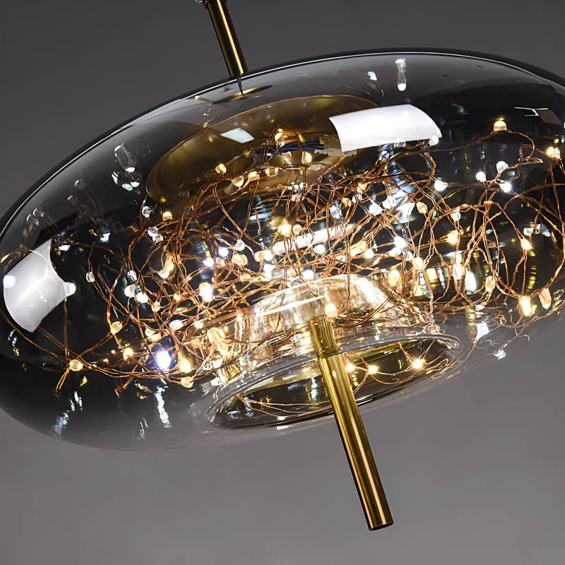 Pendelleuchte Rauchglas modern – LED Hängelampe in Rauchbraun