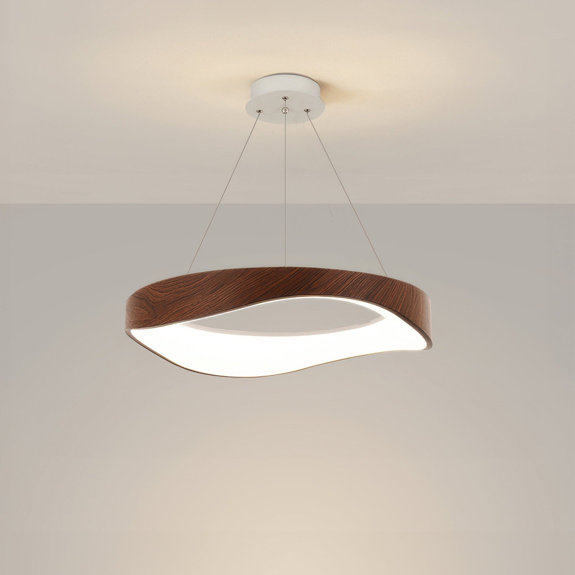 Runde LED Pendelleuchte höhenverstellbar – moderne Hängelampe in Wellenform