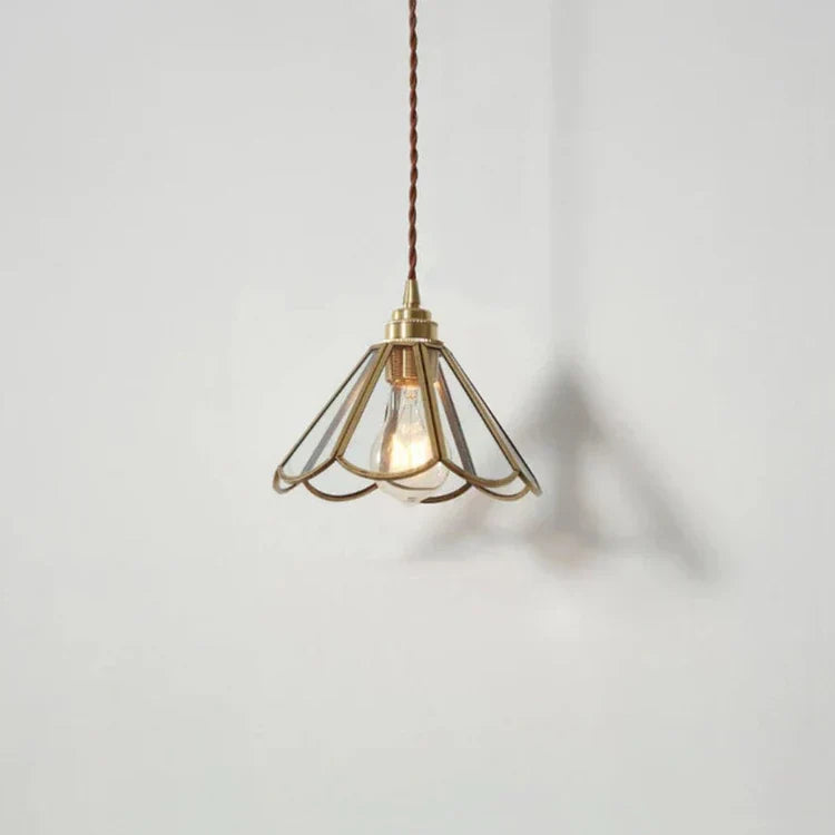 Vintage Pendelleuchte Glas – Retro Hängelampe mit Stoffkabel